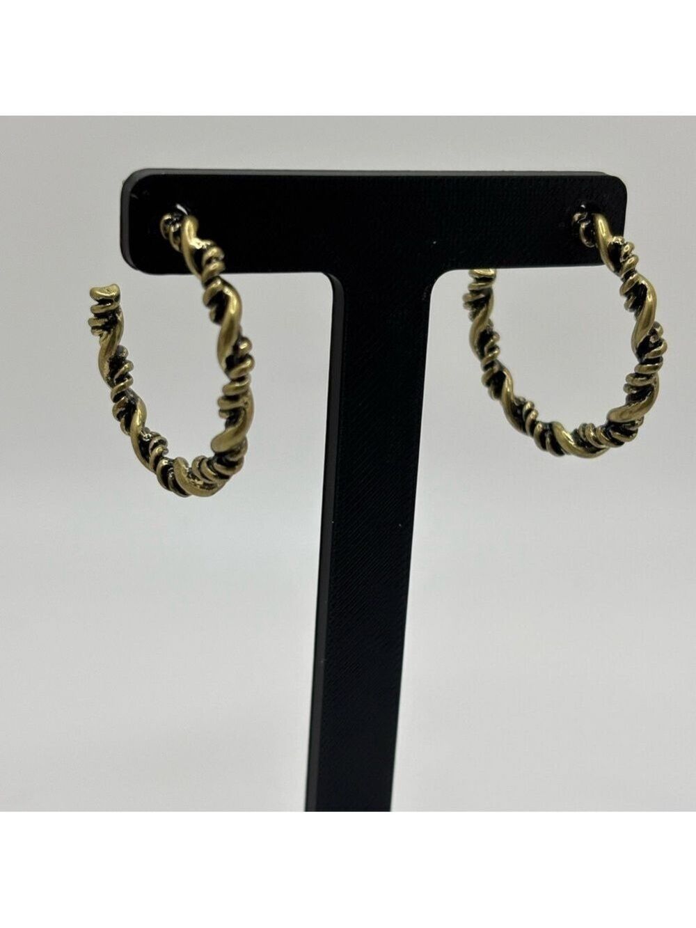 Gold Twisted Hoop Earrings